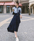 Two-Tone Pocket Shirt Dress